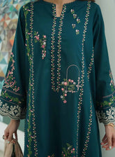 Sahar Embroidered Lawn 3 Piece Unstitched Suit S25FEV2 D-02 TEAL GARDENIA
